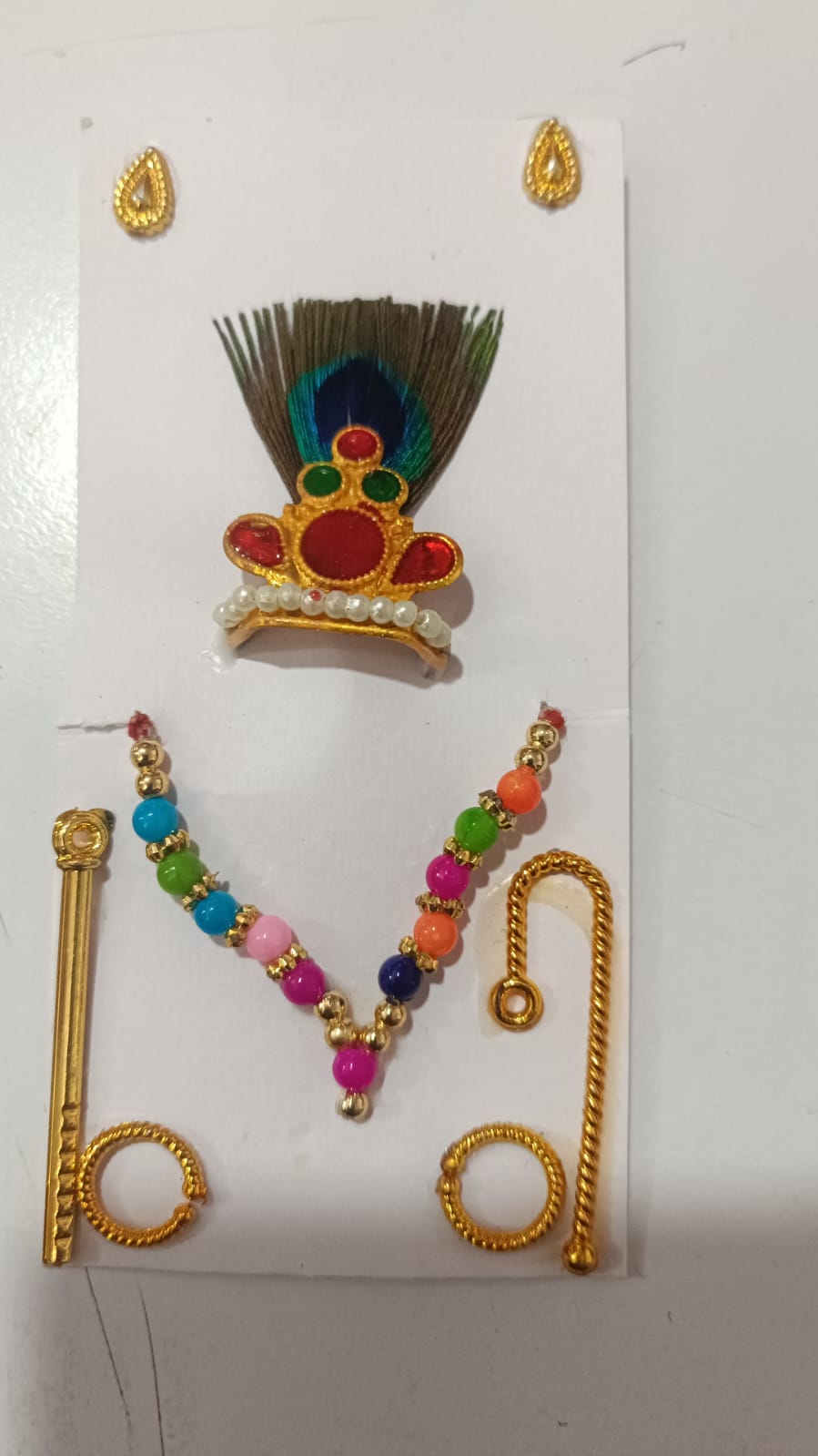 Laddu gopal Krishna Mukut Set मुकुट