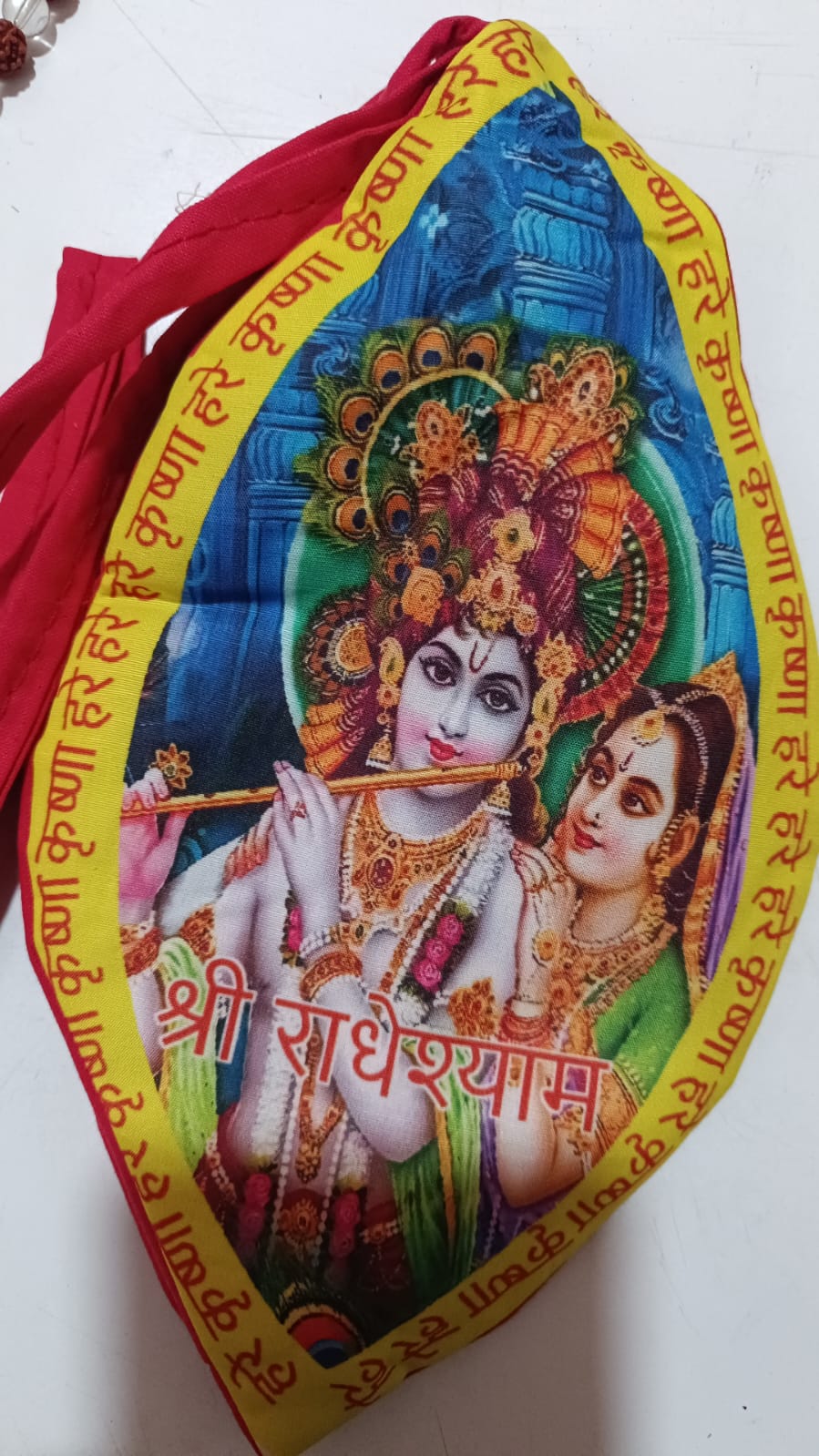 Jholi Jaap  Printed jap Jhola Radha Krishna jholi Goumukhi गौमुखी जप झोली